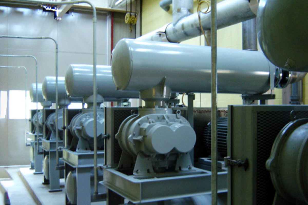 New blowers on the process building first floor