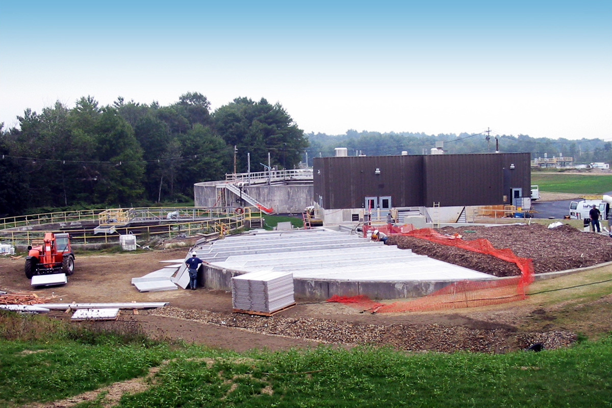 Aluminum covers for the septage holding tank and installation of new blowers