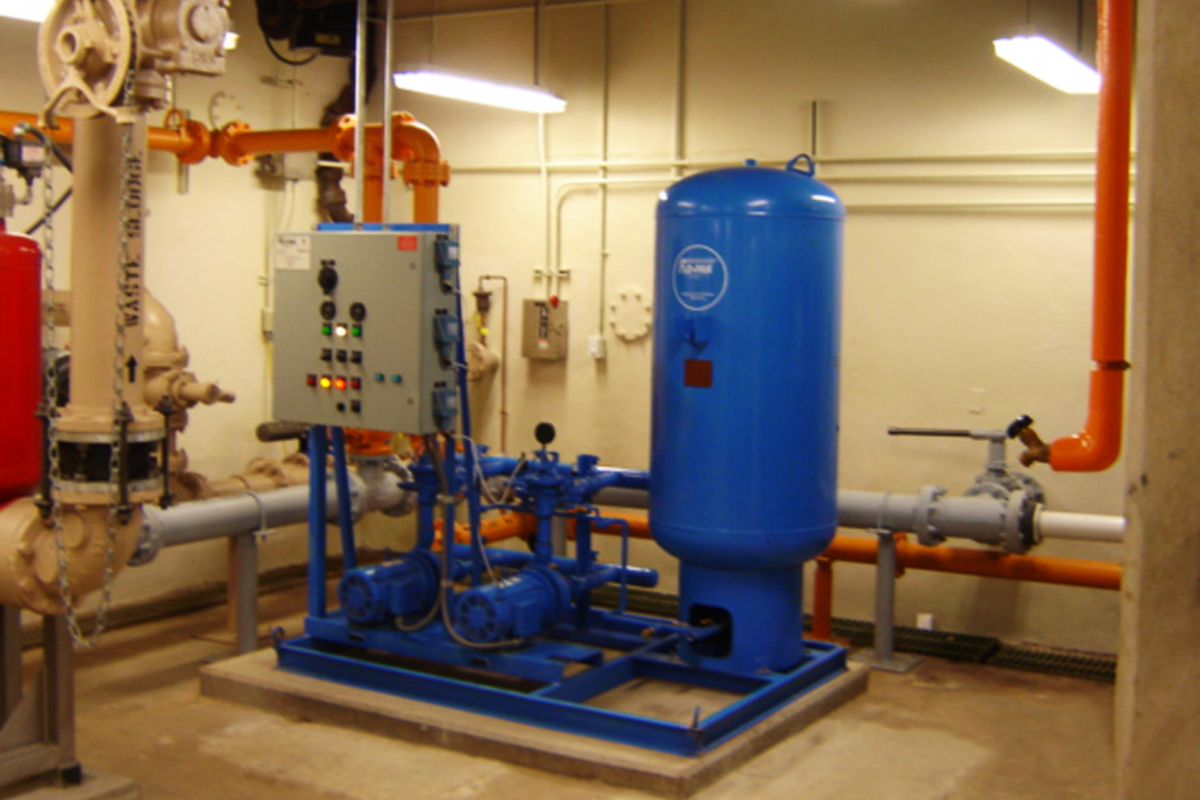 New plant water pumps in the process building basement