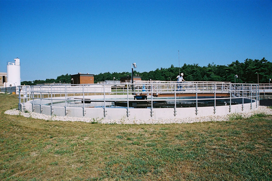 Testing effluent in the secondary clarifier