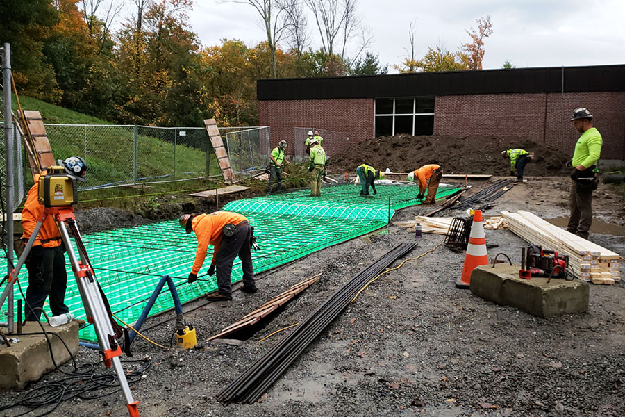 Preparing the area for the slab for the Liquid Oxygen Tanks and Vaporizers