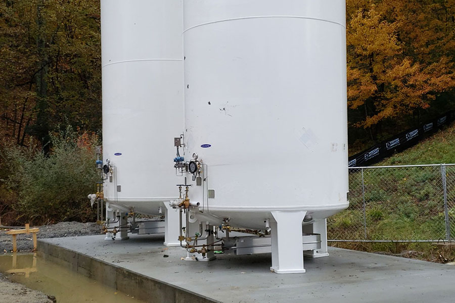 The tanks in position