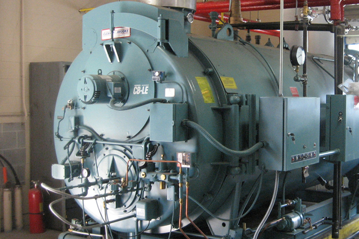 Front view of new boiler