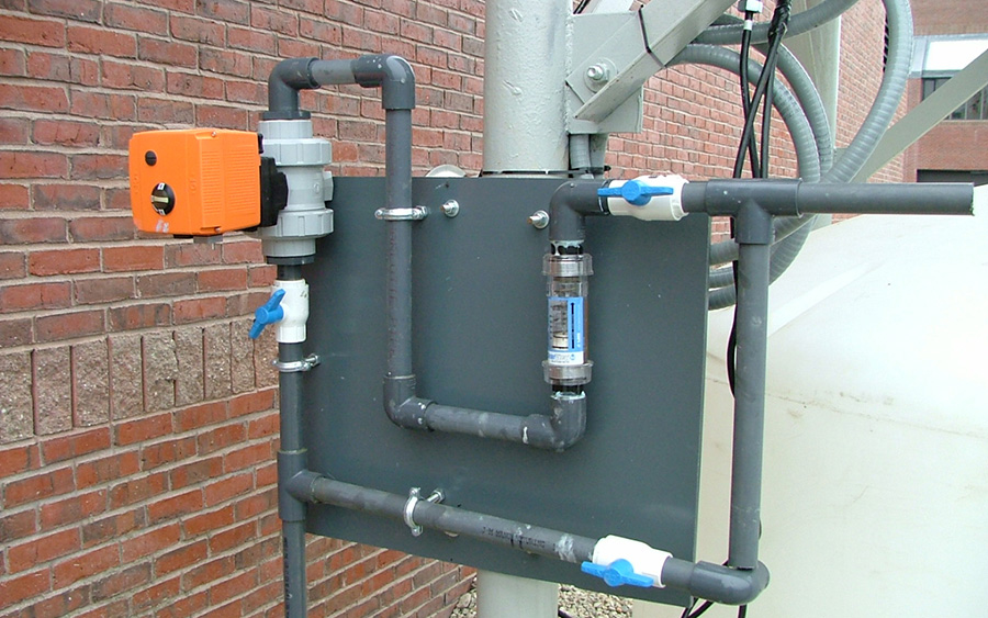 Piping for silo control panel