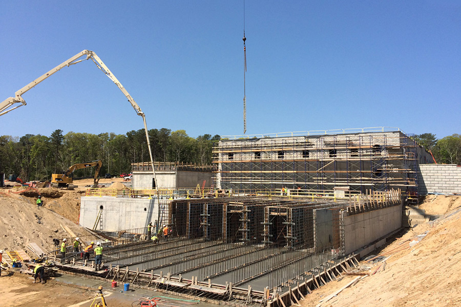 Progress photo of the project team constructing the Long Pond Treatment Plant