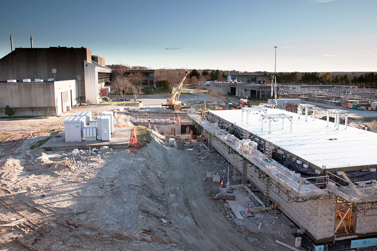 Constructing the digester equipment building 