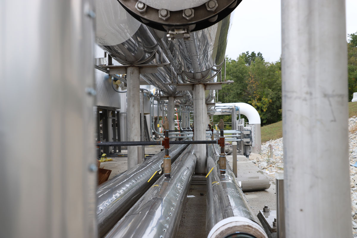 More piping that was installed outside of the digester equipment building