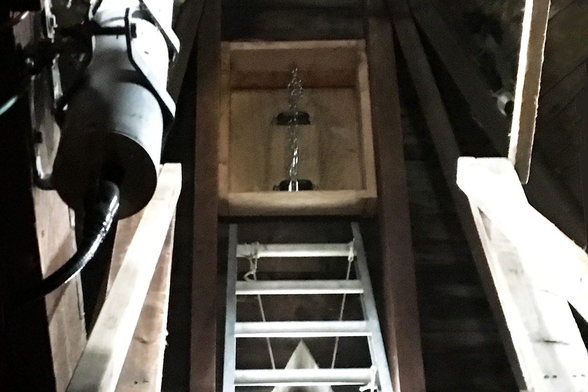A larger access hatch and ladder were installed as part of the project