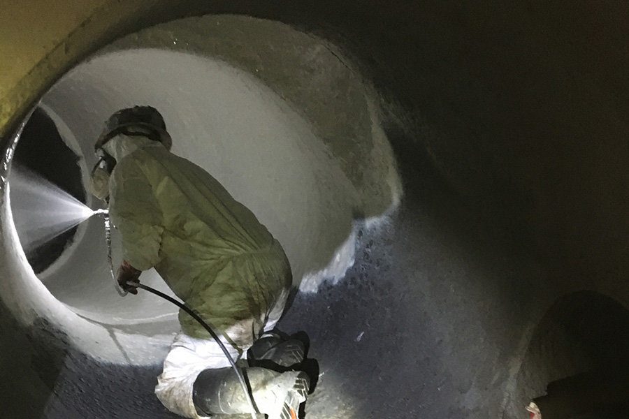 Finishing repairs to the Luther Reservoir Dam sluice-way