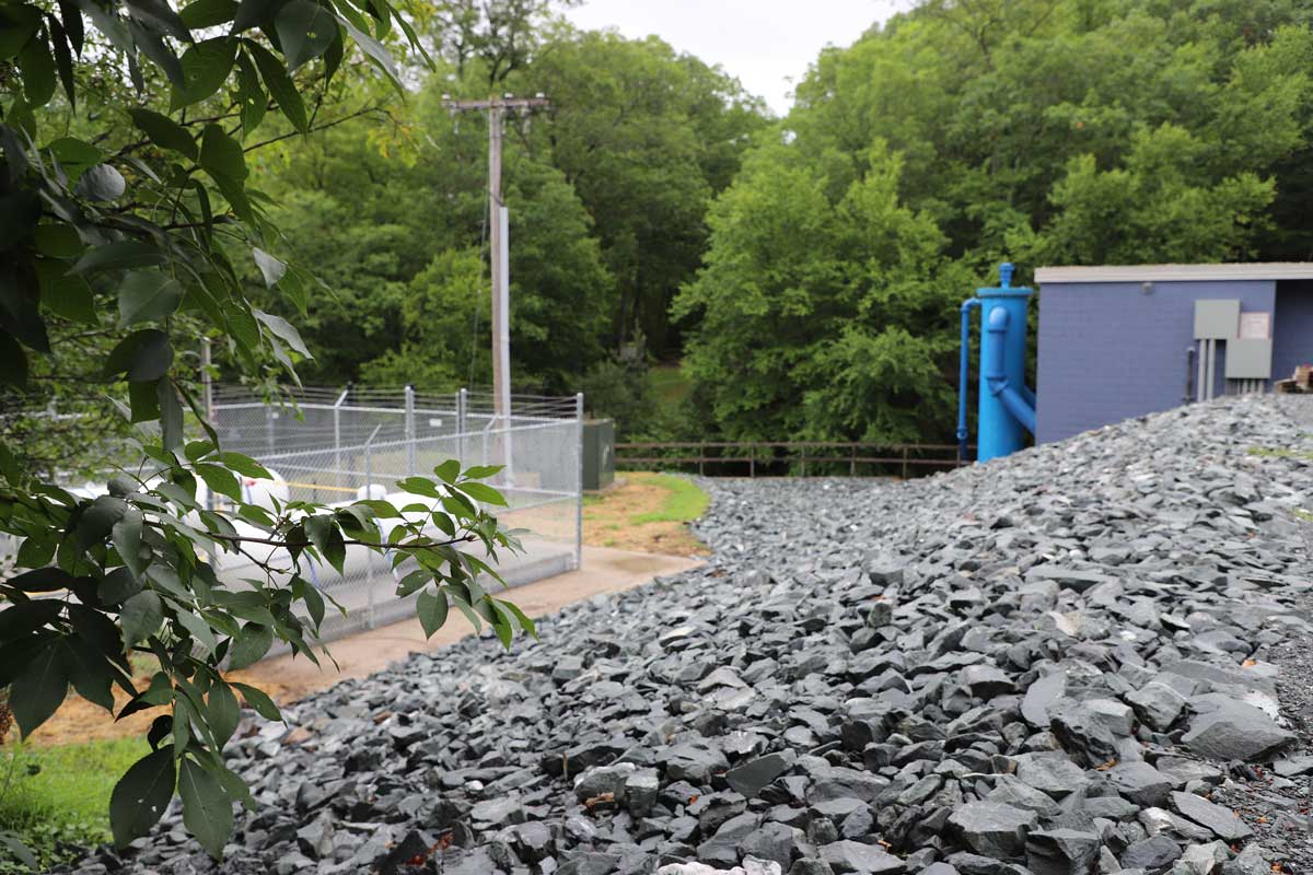 The finished pump station with the new surge tank installed