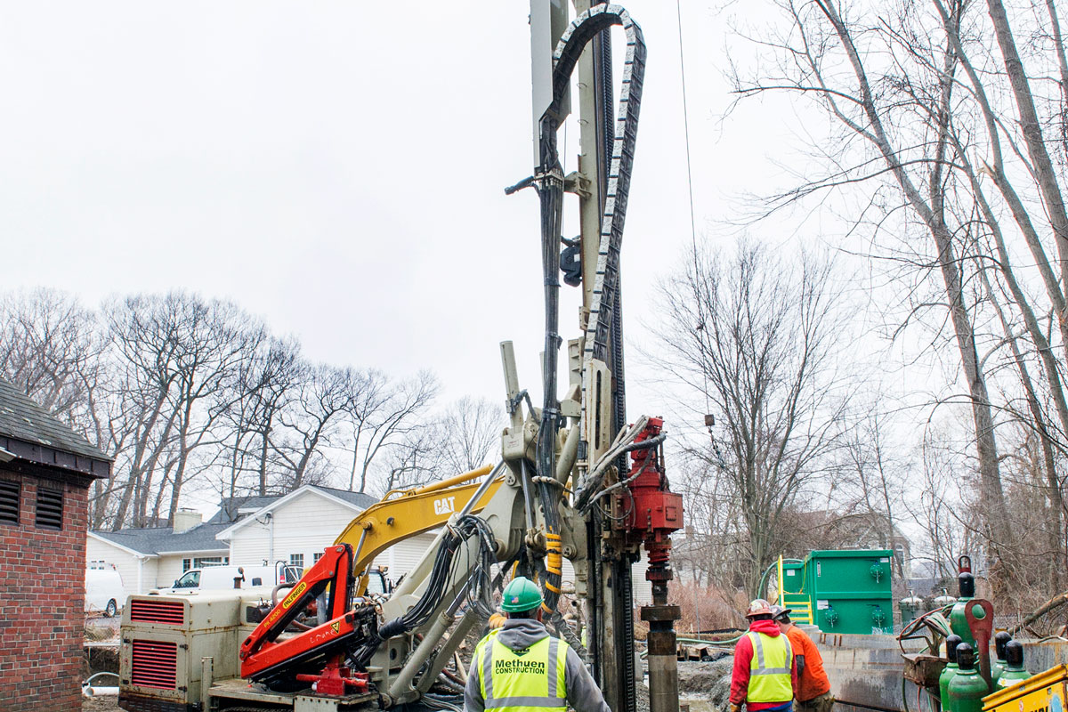 Drilling at the new pump station site