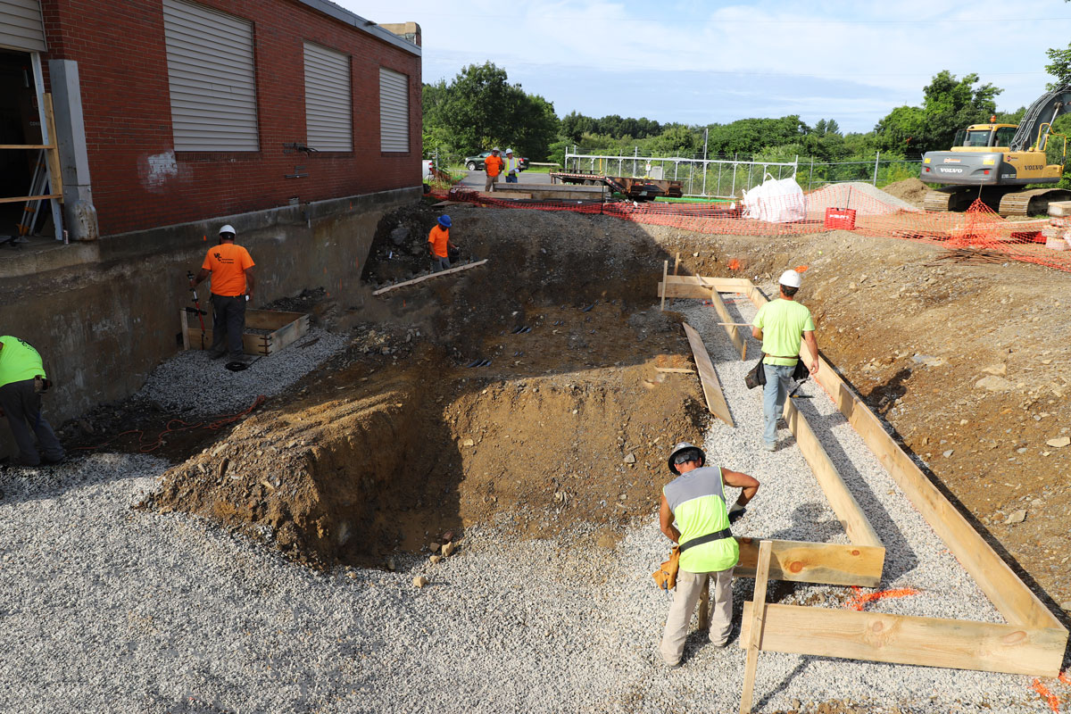 Preparing the area for the new booster pump station addition