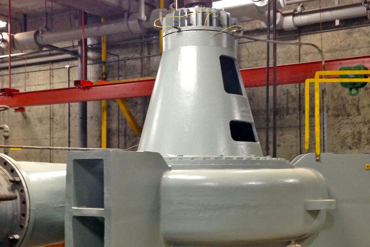 A fully restored pump back in the Riverside Pump Station