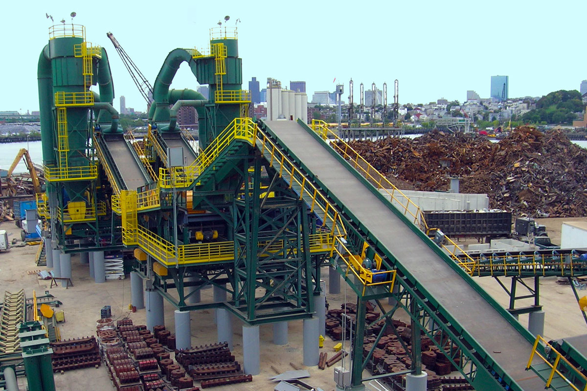 The completed steel recycling facility in Everett MA