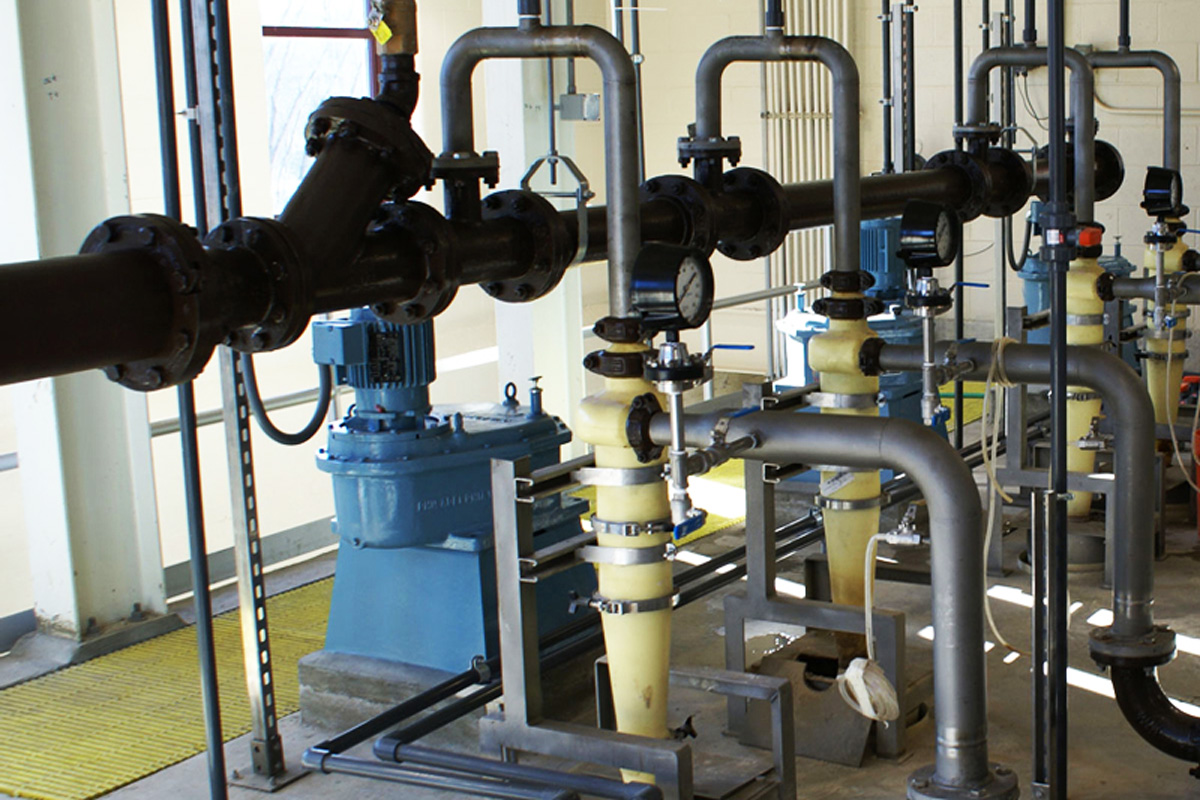 New piping was installed in the historic water treatment plant