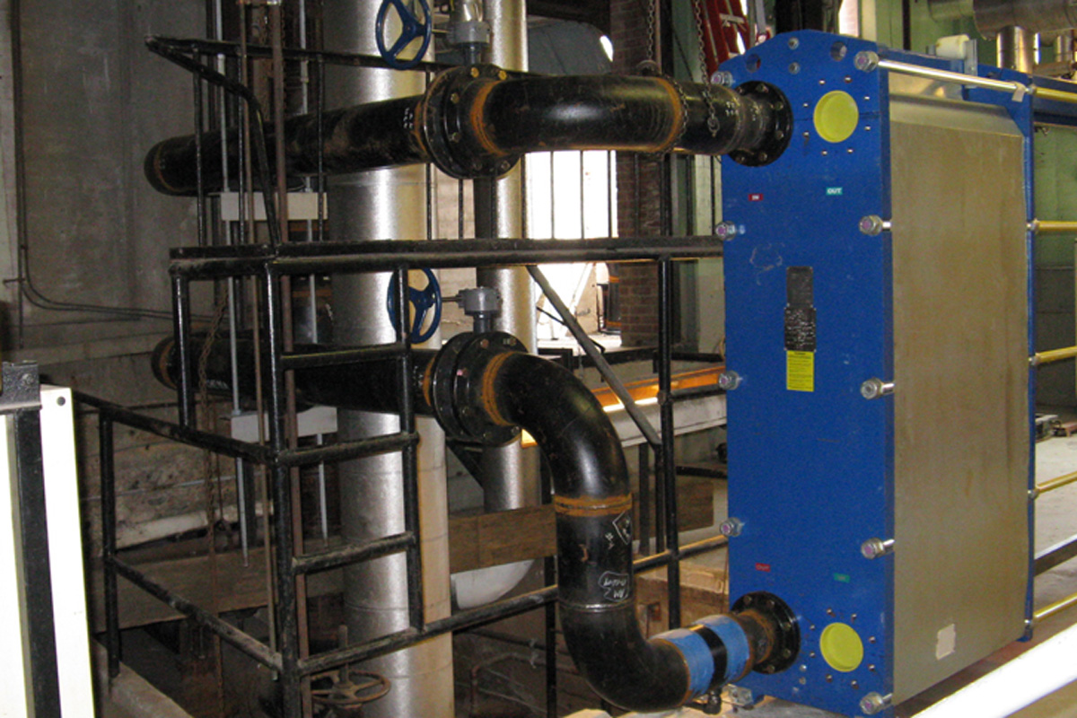 Some of the 1,000 LF of welded steel pipe installed as part of the project