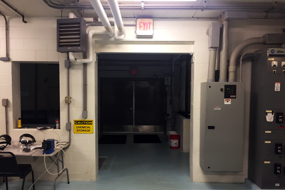 Interior of water treatment plant