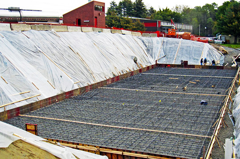 Laying the foundation for the compost building that will have photovoltaic modules on its roof