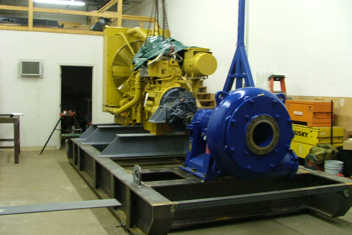Constructing a slurry pump in the Methuen Construction shop