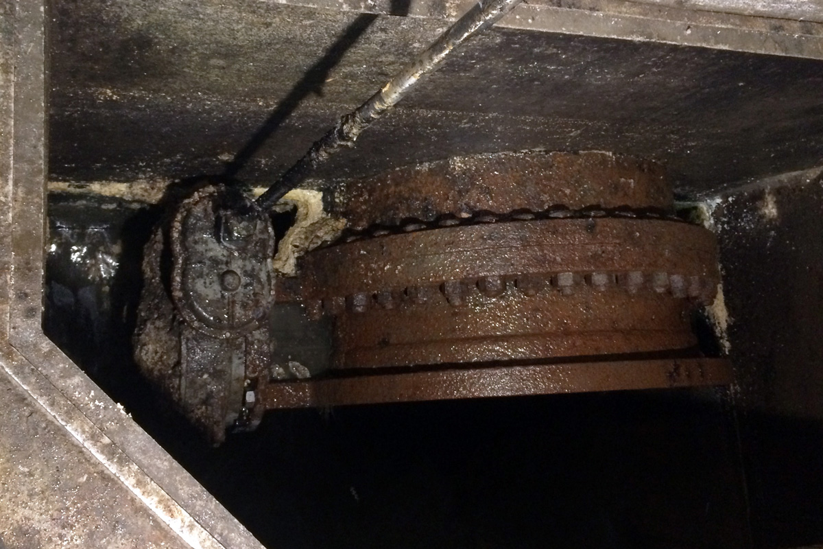 Old butterfly valve at the Kenduskeag Pump Station in Bangor, Maine
