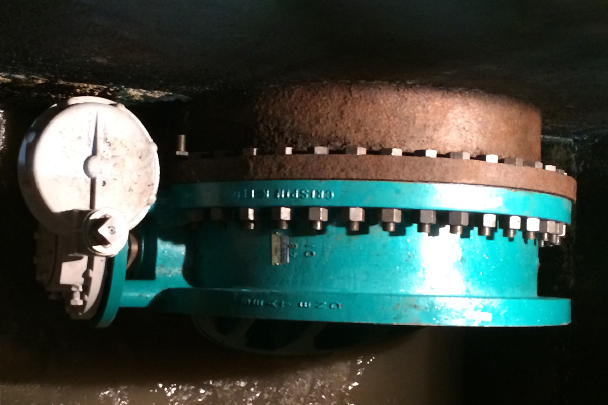 New butterfly valve installed in the Kenduskeag Pump Station at the Bangor, Maine wastewater treatment plant