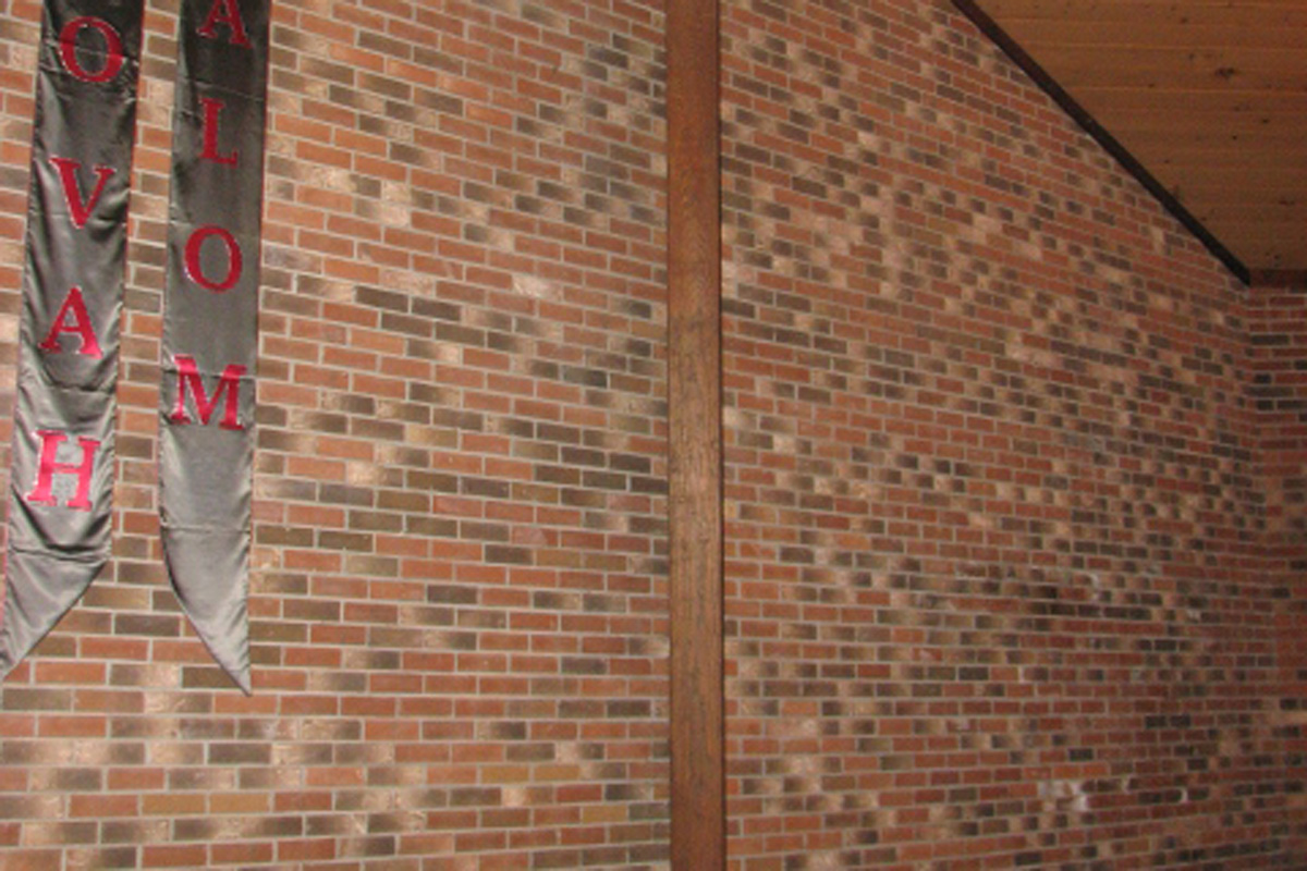 Another view of the interior brick walls