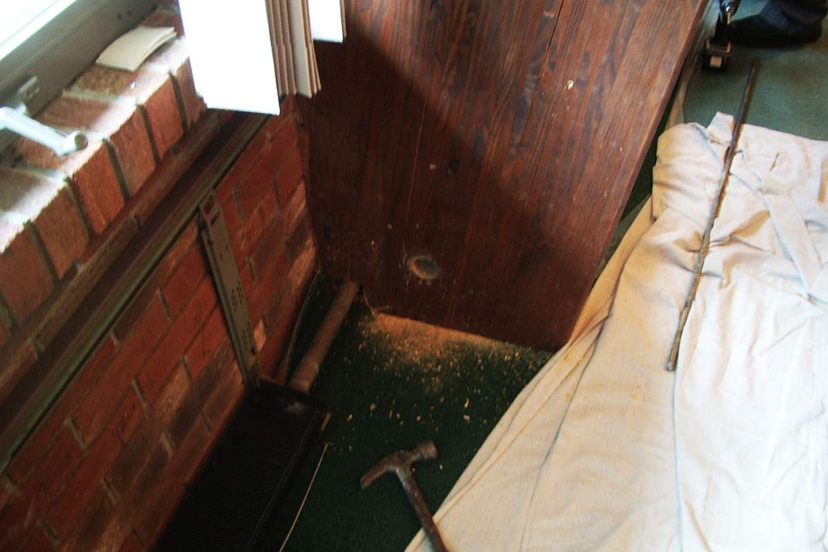 Modifications to the heating system were required to accommodate repairs to the arches