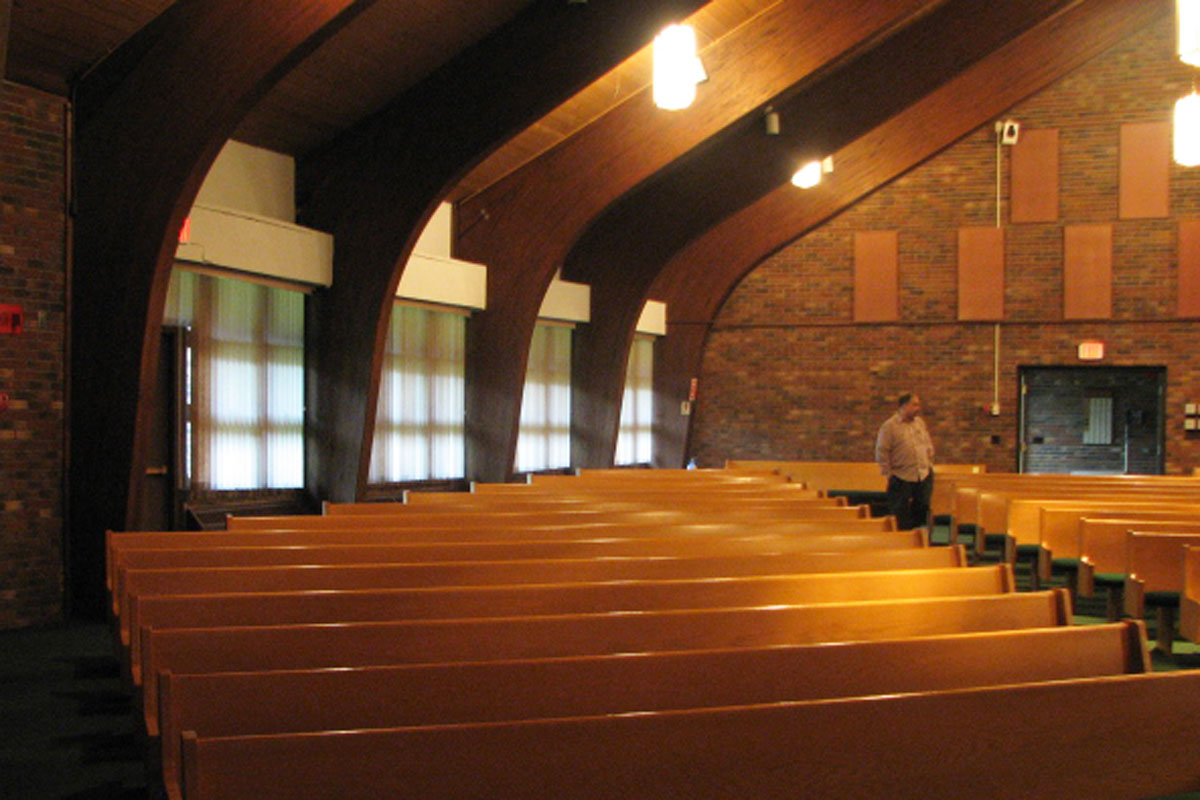 The finished repairs to the church's sanctuary