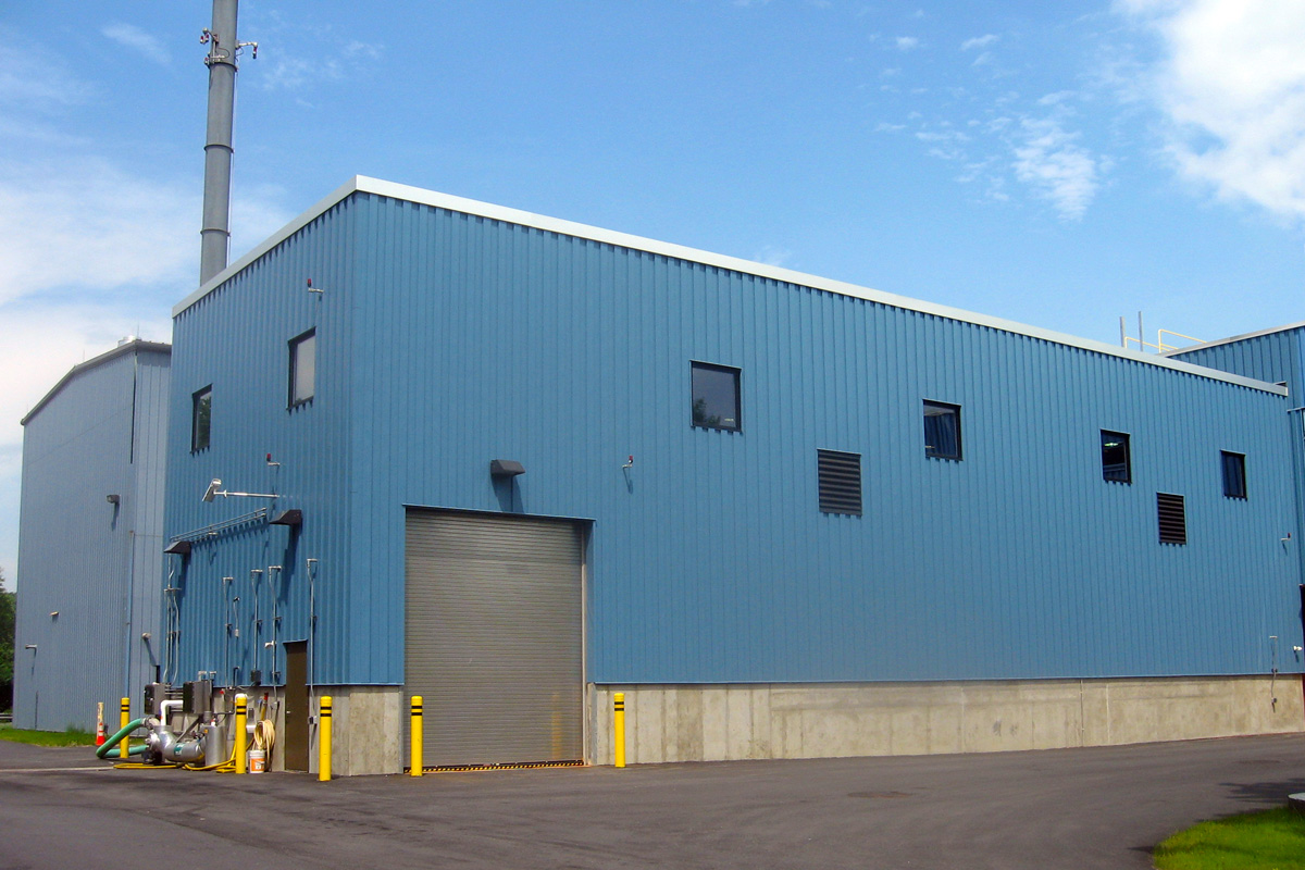 The completed aerated grit removal building at the Fitchburg wastewater treatment facility