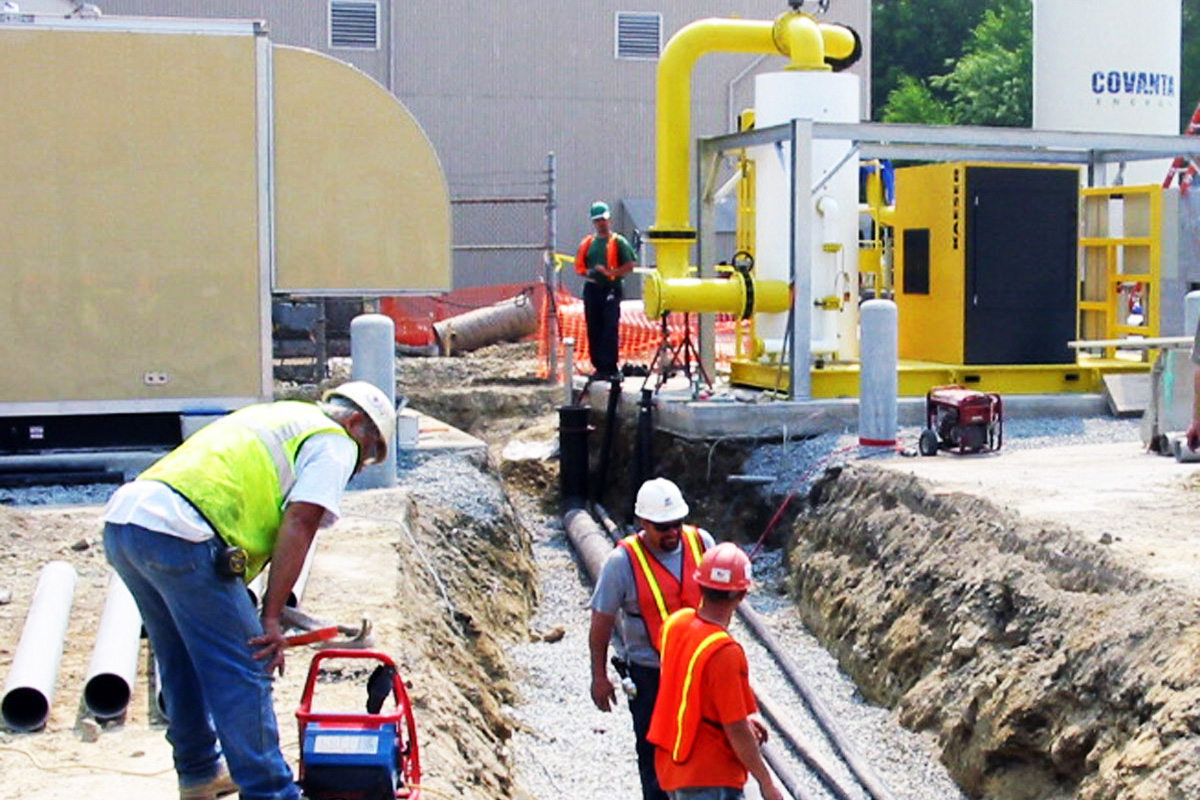 Underground site work for the engine connections