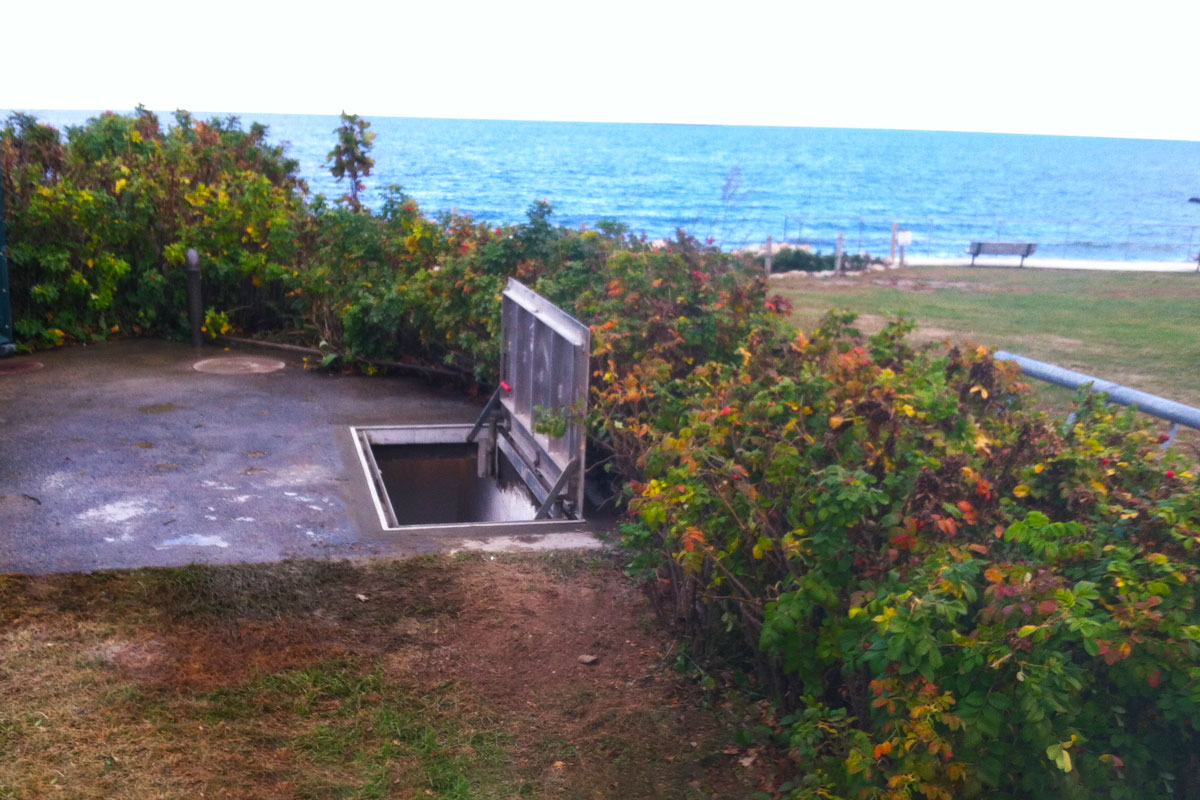 The finished entrance to the underground sewer pump station