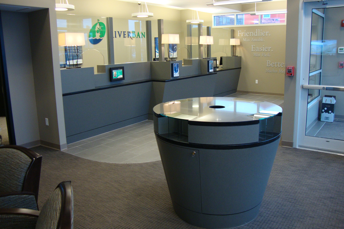 View of the lobby area of the bank