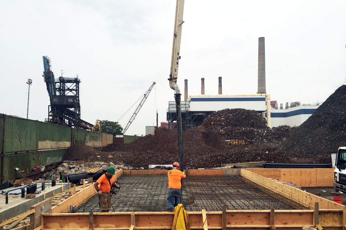 Constructing the pad for the stormwater system equipment