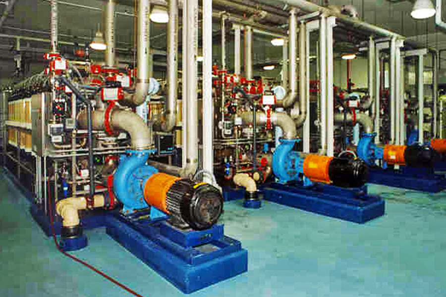 New water pumps installed in the new water treatment facility